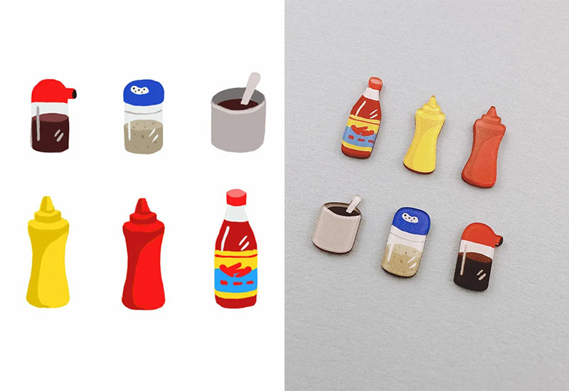 日日野餐 台灣小吃攤醬料6入組(別針)